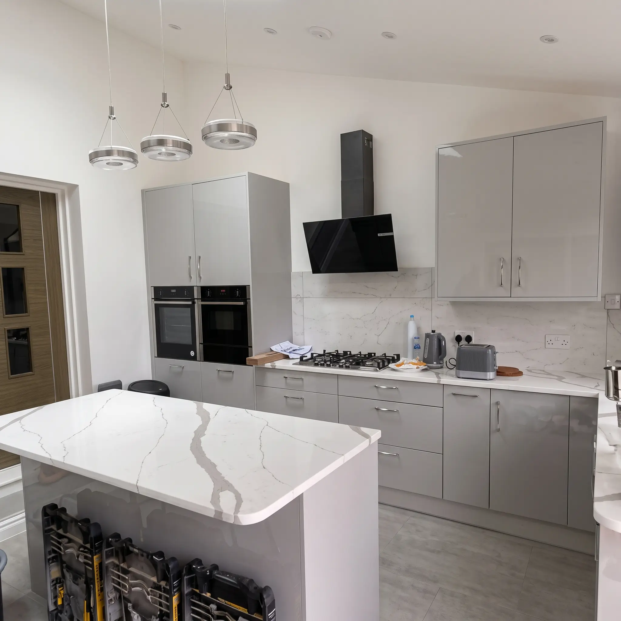 Finished rear extension kitchen-diner with bi-fold doors